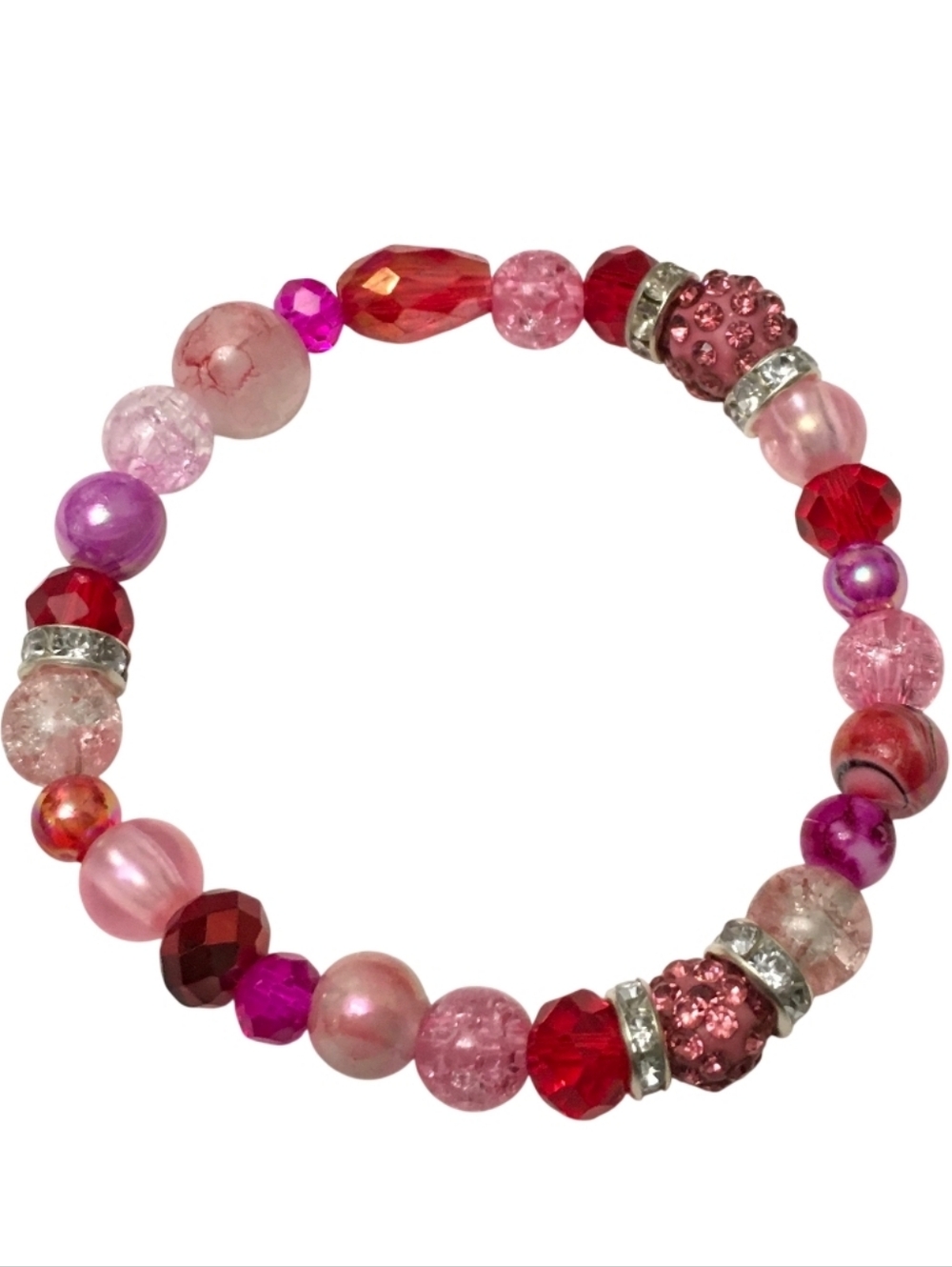 Strawberry Shortcake Stretchy Beaded Bracelet 🍓✨️